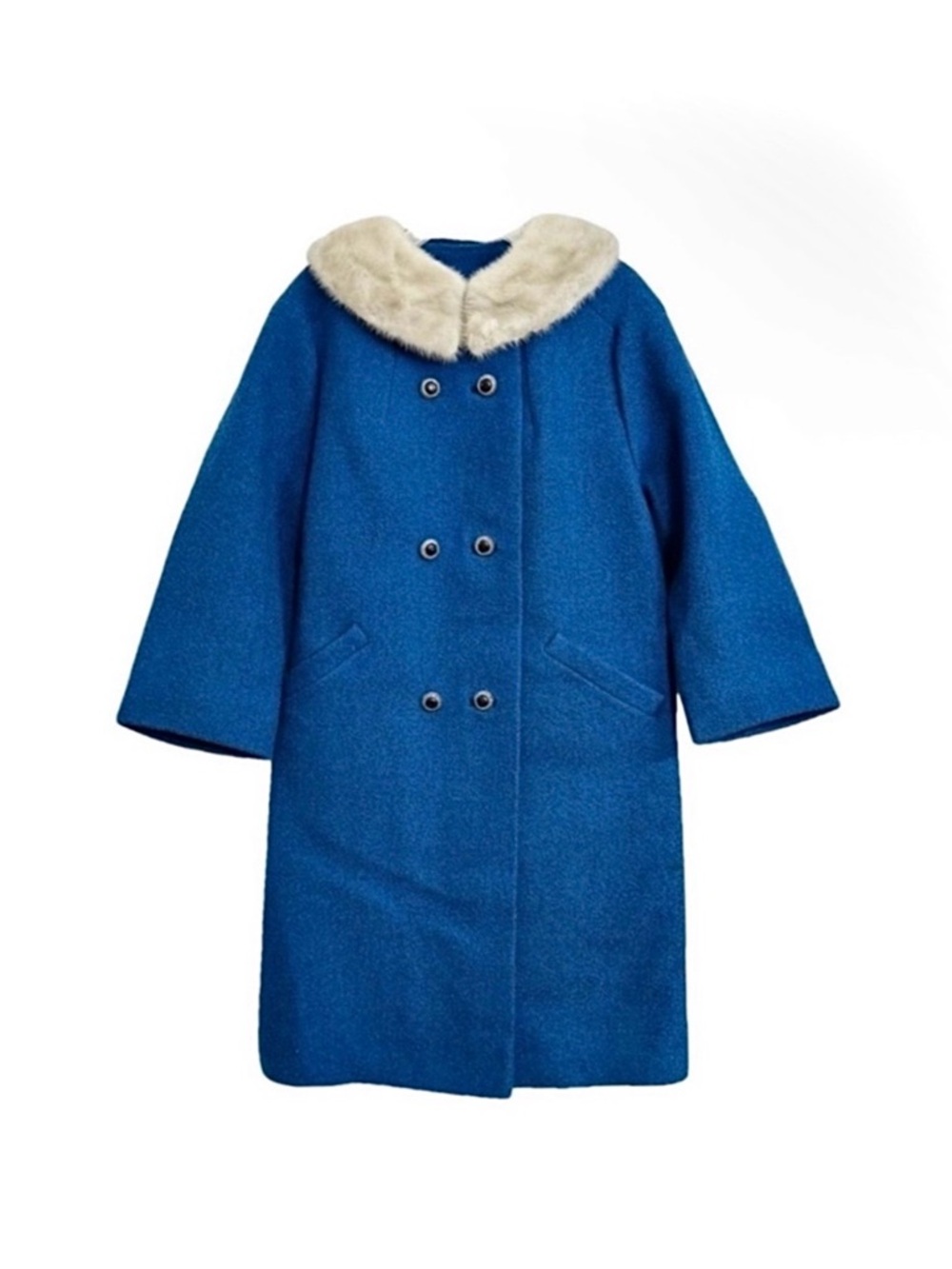 Sycamore Vintage Dress Overcoat Wool Mink Collar 50's 60's